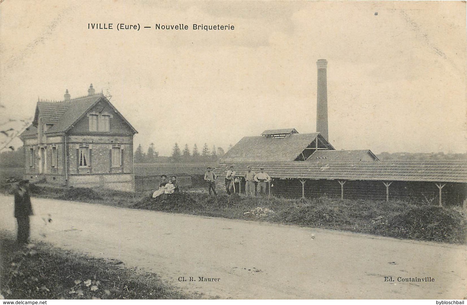 CPA 27 Eure Iville Nouvelle Briqueterie - 1919 - Cantonniers ? Ouvriers ? Industrie Usine Travaux - Autres & Non Classés