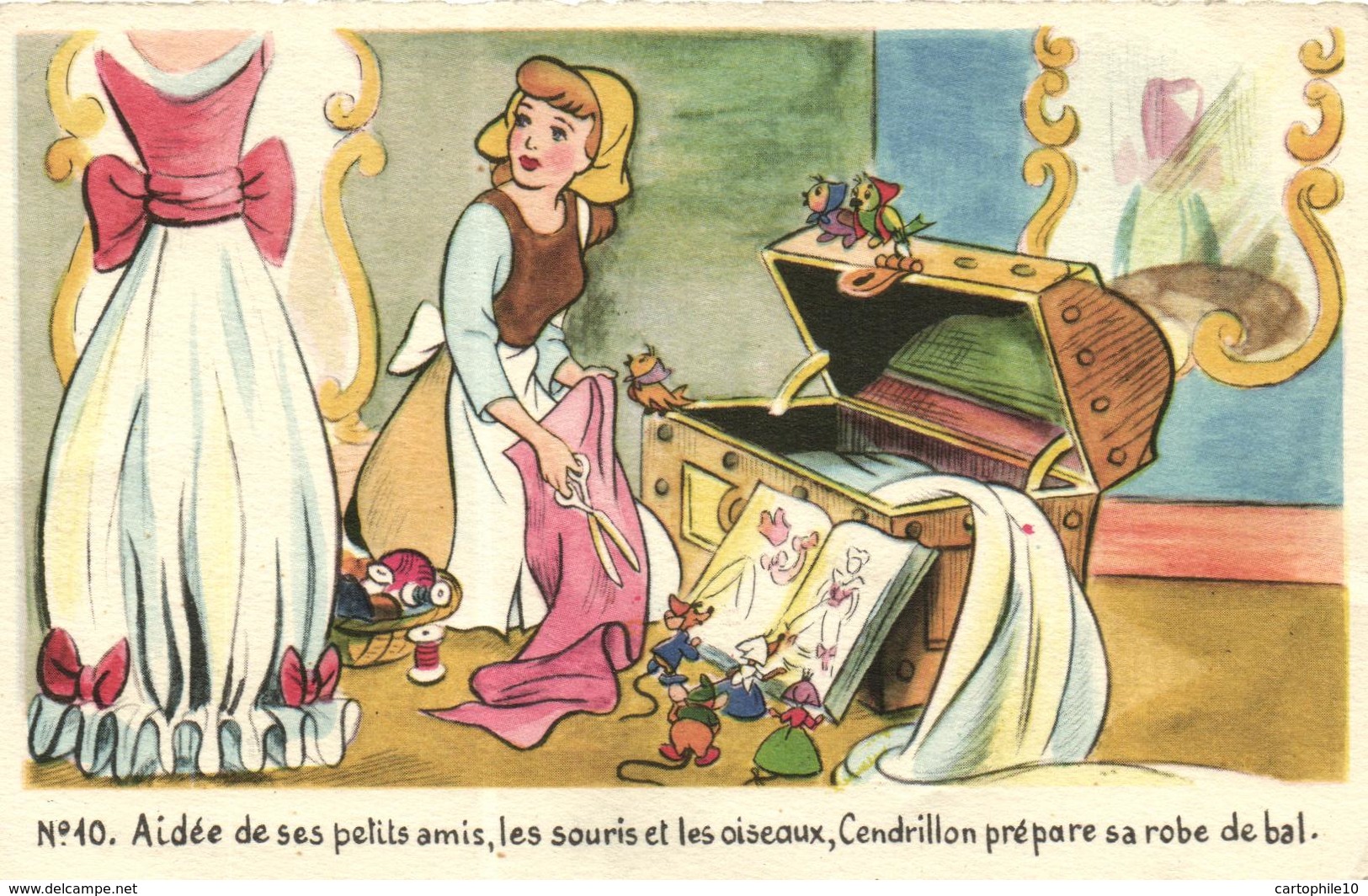 WALT DISNEY, CENDRILLON  CARTE N°10 - Zeitgenössisch (ab 1950)