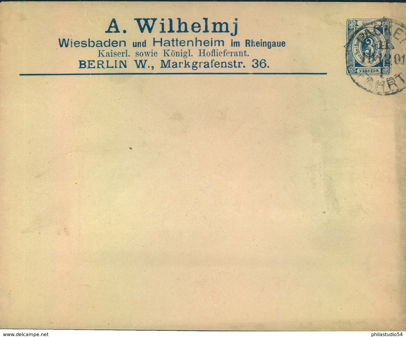 1891, PACKETFAHRT,3 Pfg. Firmenumschlag Blanko Gestempelt - Private & Local Mails