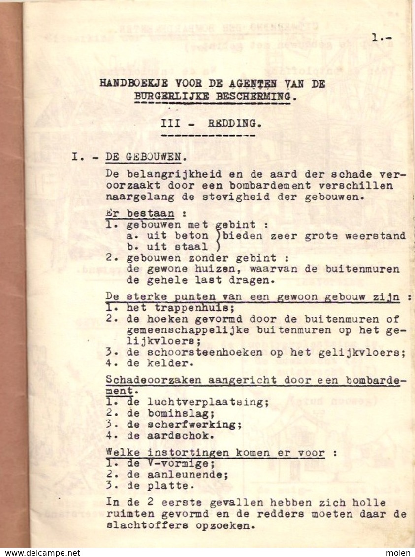 POLITIE REDDING Handboek Voor De Agenten Circa ©1961 16blz Redder Agent Rijkswacht Geschiedenis Heemkunde Z377 - Police & Gendarmerie