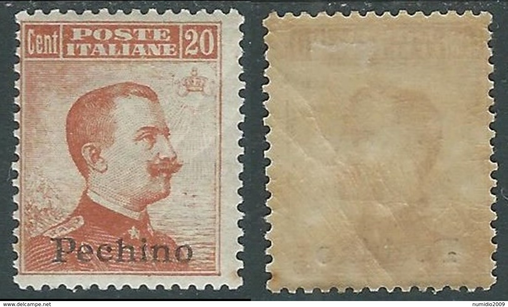 1917-18 CINA PECHINO EFFIGIE 20 CENT MH * - RA9-6 - Pékin