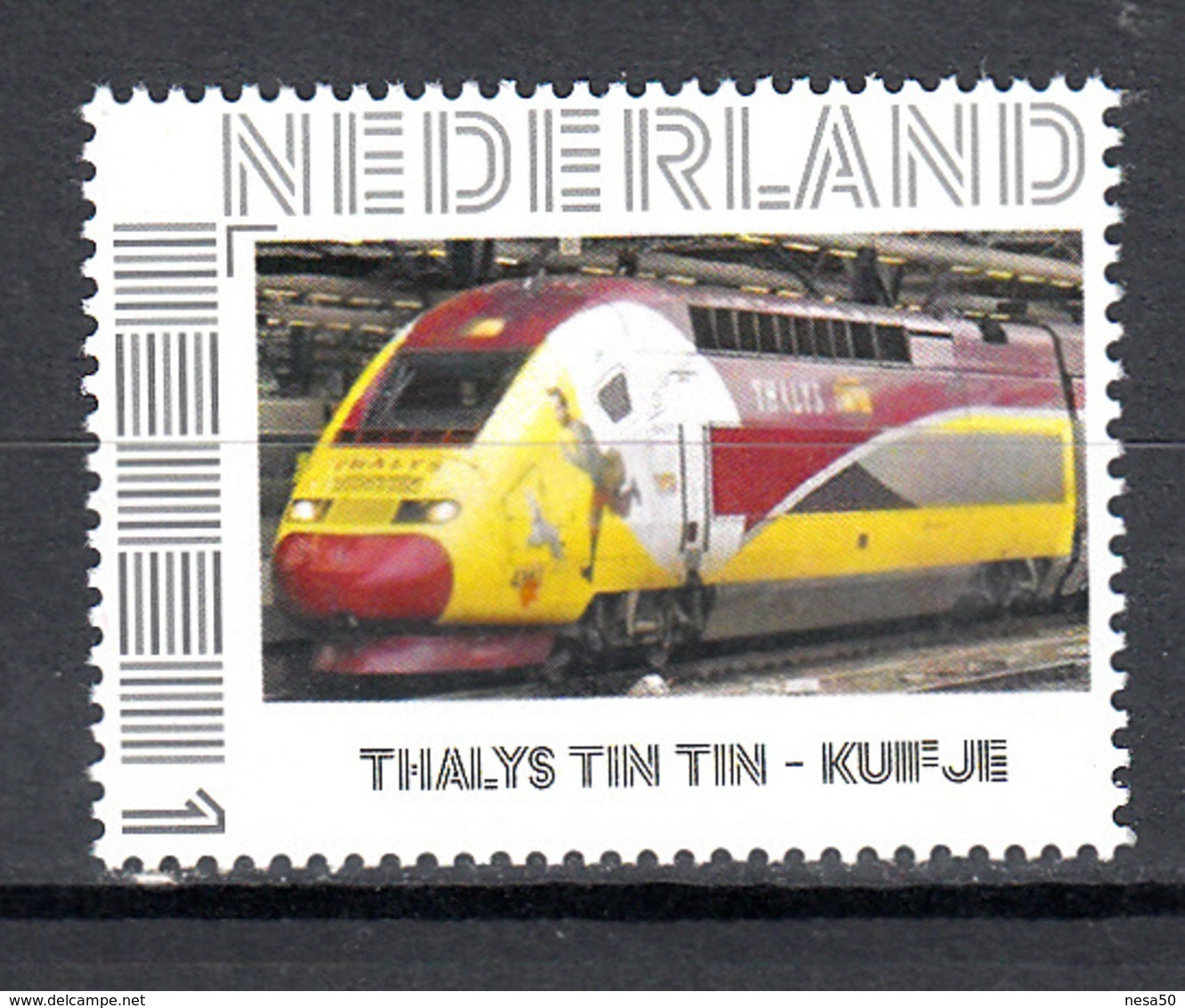 Trein, Train, Eisenbahn, Nederland Persoonlijke Zegel: Thalys, Kuifje, Tin Tin - Treni