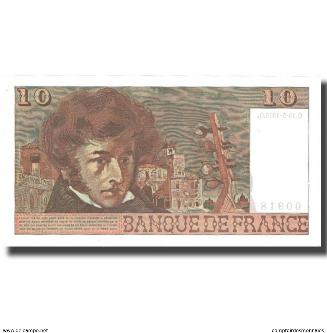 France, 10 Francs, Berlioz, 1975, 1975-05-15, SUP, Fayette:63.10, KM:150b - 10 F 1972-1978 ''Berlioz''