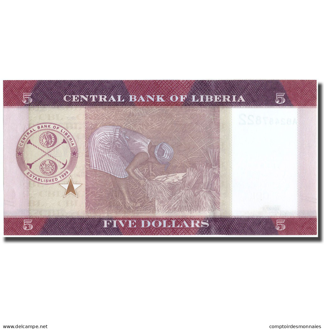 Billet, Liberia, 5 Dollars, 2016, 2016, NEUF - Liberia