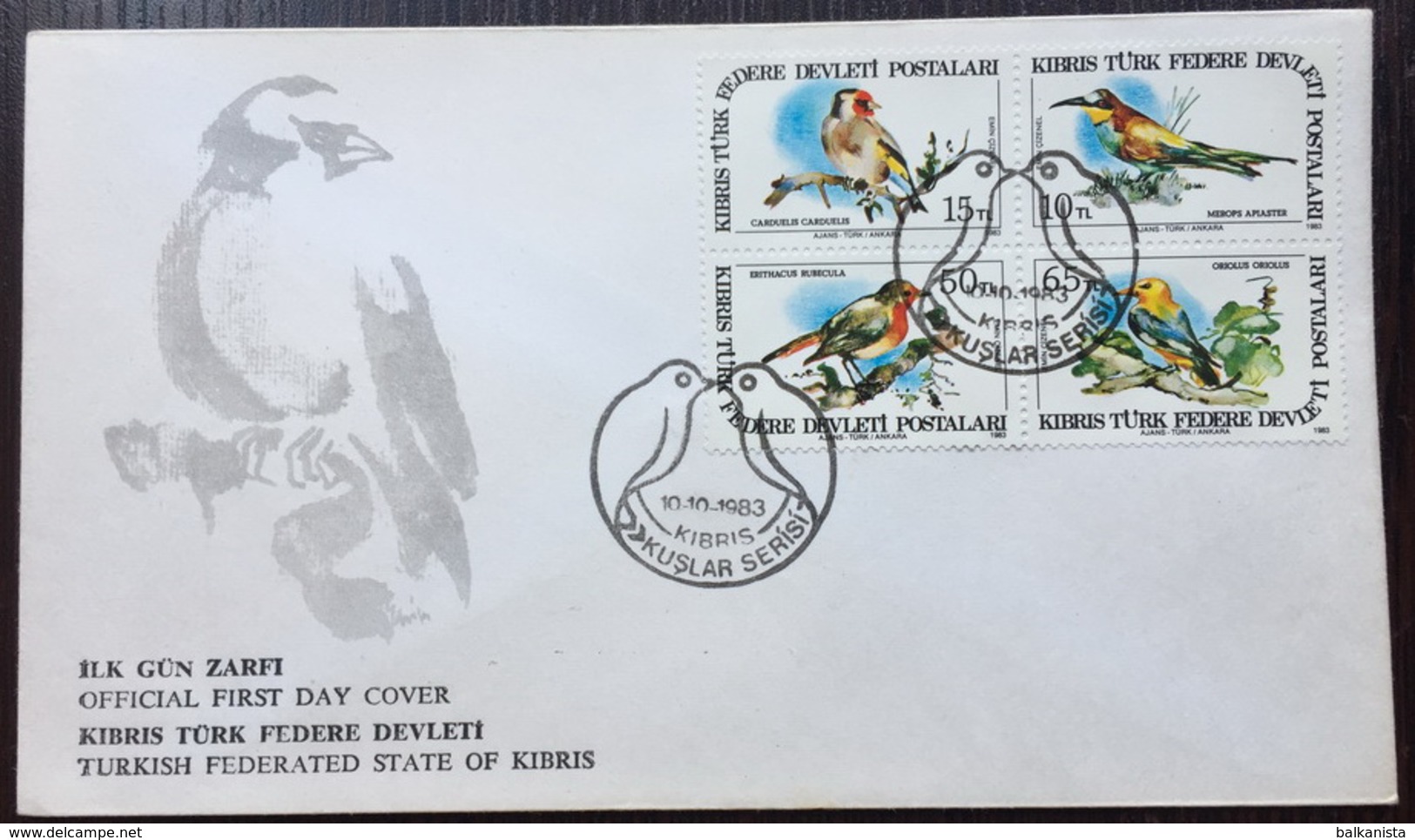 Turkish Republic Of Northern Cyprus Official First Day Cover Birds 1983 - Storia Postale