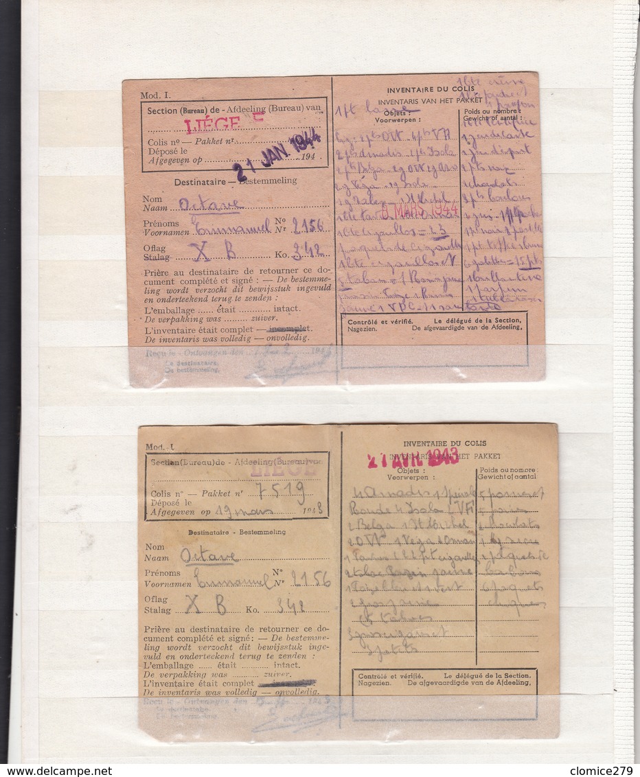 2 Documents   Secours Aux Prisonniers De Guerre  1943     2 Scan - Guerra '40-'45 (Storia Postale)