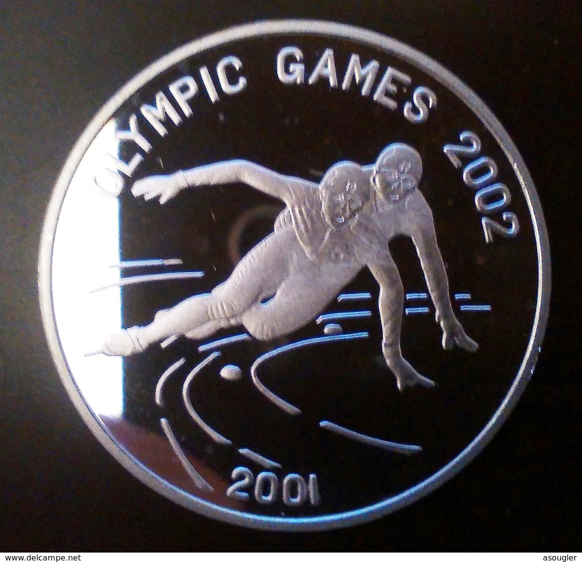 NORTH KOREA 7 WON 2001 SILVER PROOF "OLYMPIC GAMES 2002" "free Shipping Via Registered Air Mail" - Korea, North