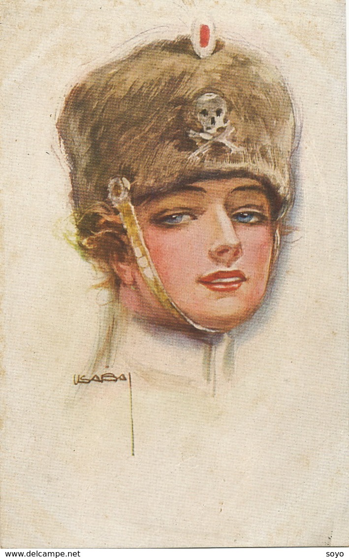 Femme Soldat Sexy  Allemande Chapka Tete De Mort  Par Usabal  WWI Guerre 1914 - Usabal