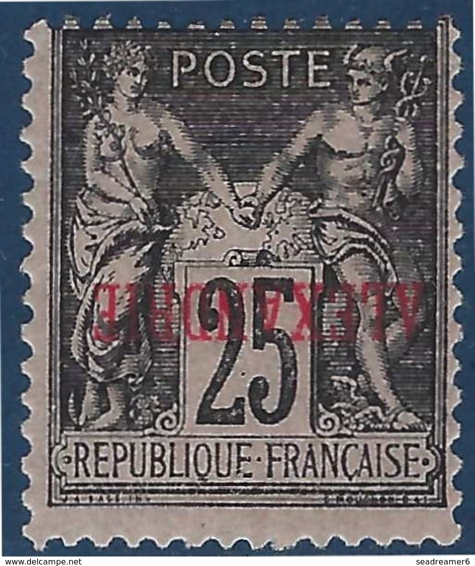 France Colonies Alexandrie N°11a* Surcharge Renversée TTB - Nuovi