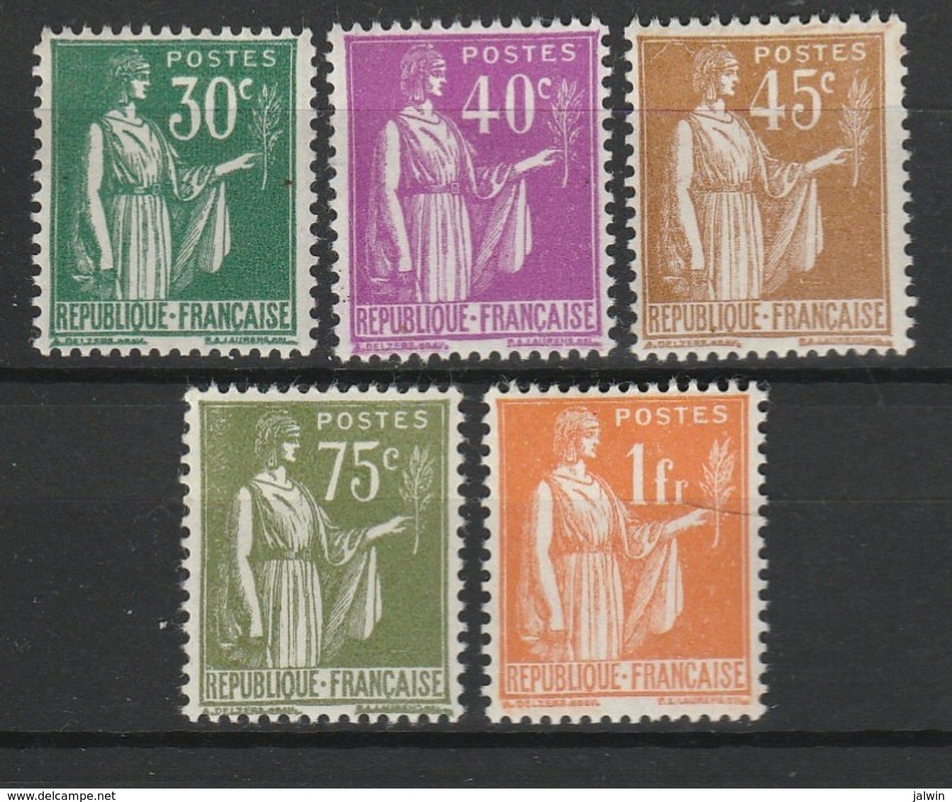 FRANCE TYPE PAIX 1932-33 YT N° 280, 281, 282, 284A Et 286 ** (Type II) - 1932-39 Paix