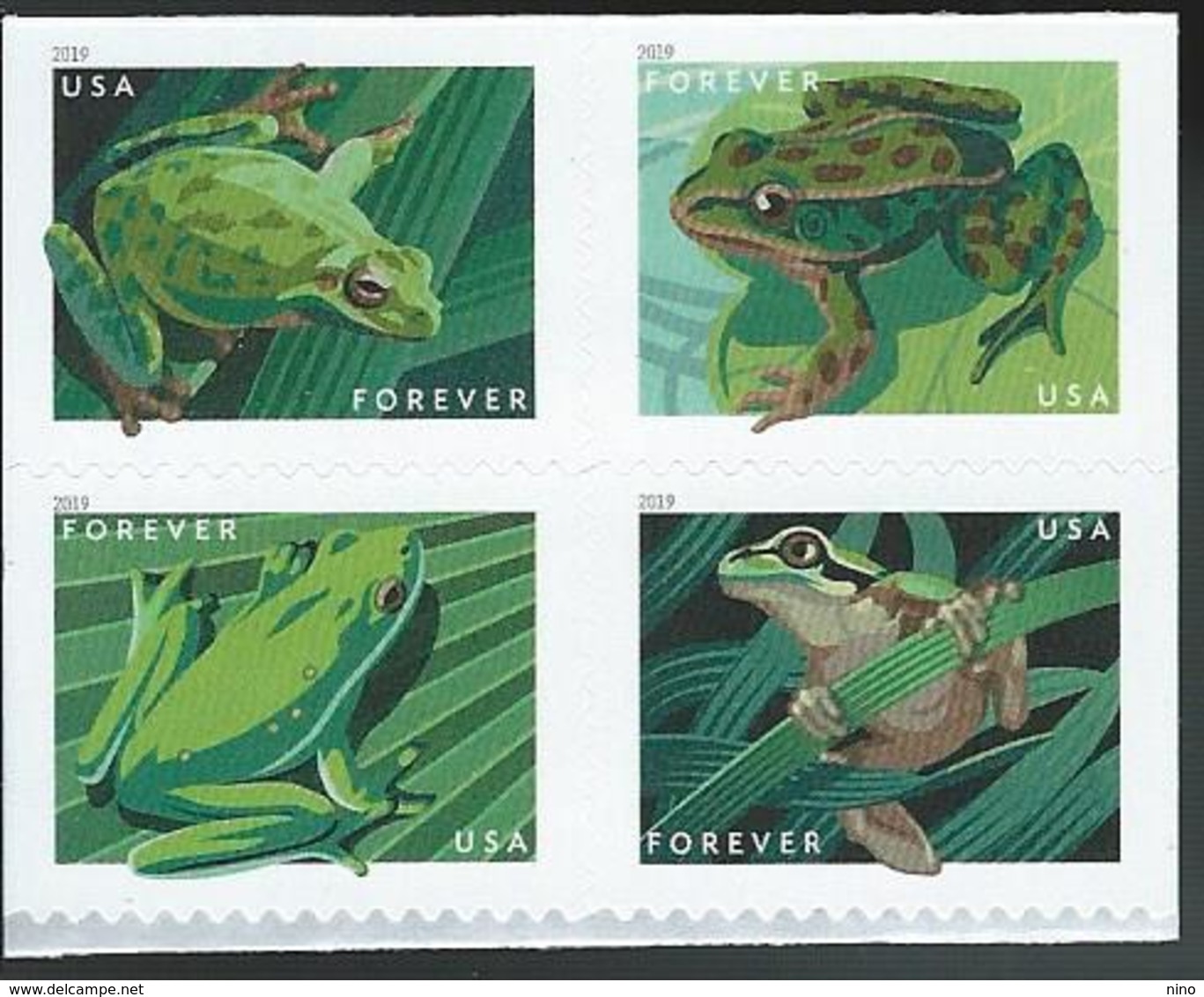 USA. Scott # ? MNH Pane Of 4 From Booklet. Frogs 2019 - Neufs