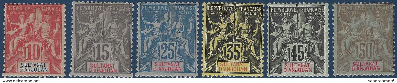 France Colonies Anjouan N°14 à 19*  Neufs Très Frais - Unused Stamps