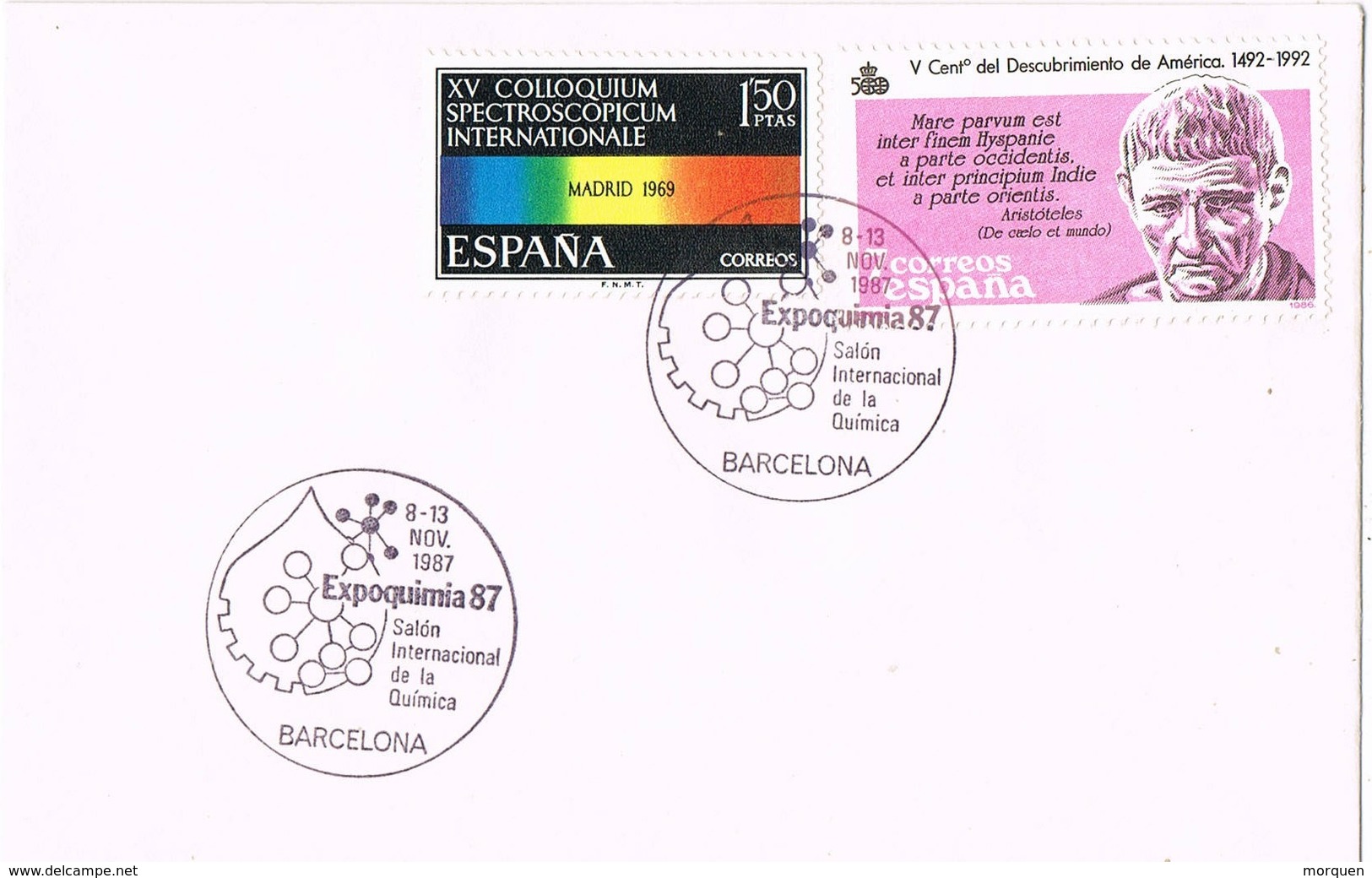 33503. Carta Exposicion BARCELONA 1987. EXPOQUIMIA 87, Quimica - Cartas & Documentos