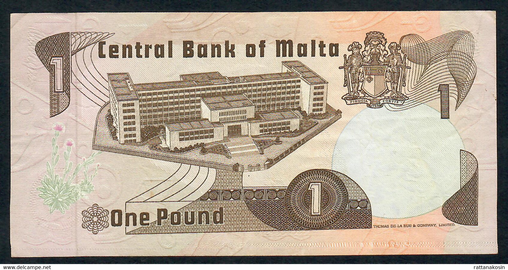 MALTA P34b 1 LIRA 1967 #A/15   With Dot VF NO P.h. ! - Malte