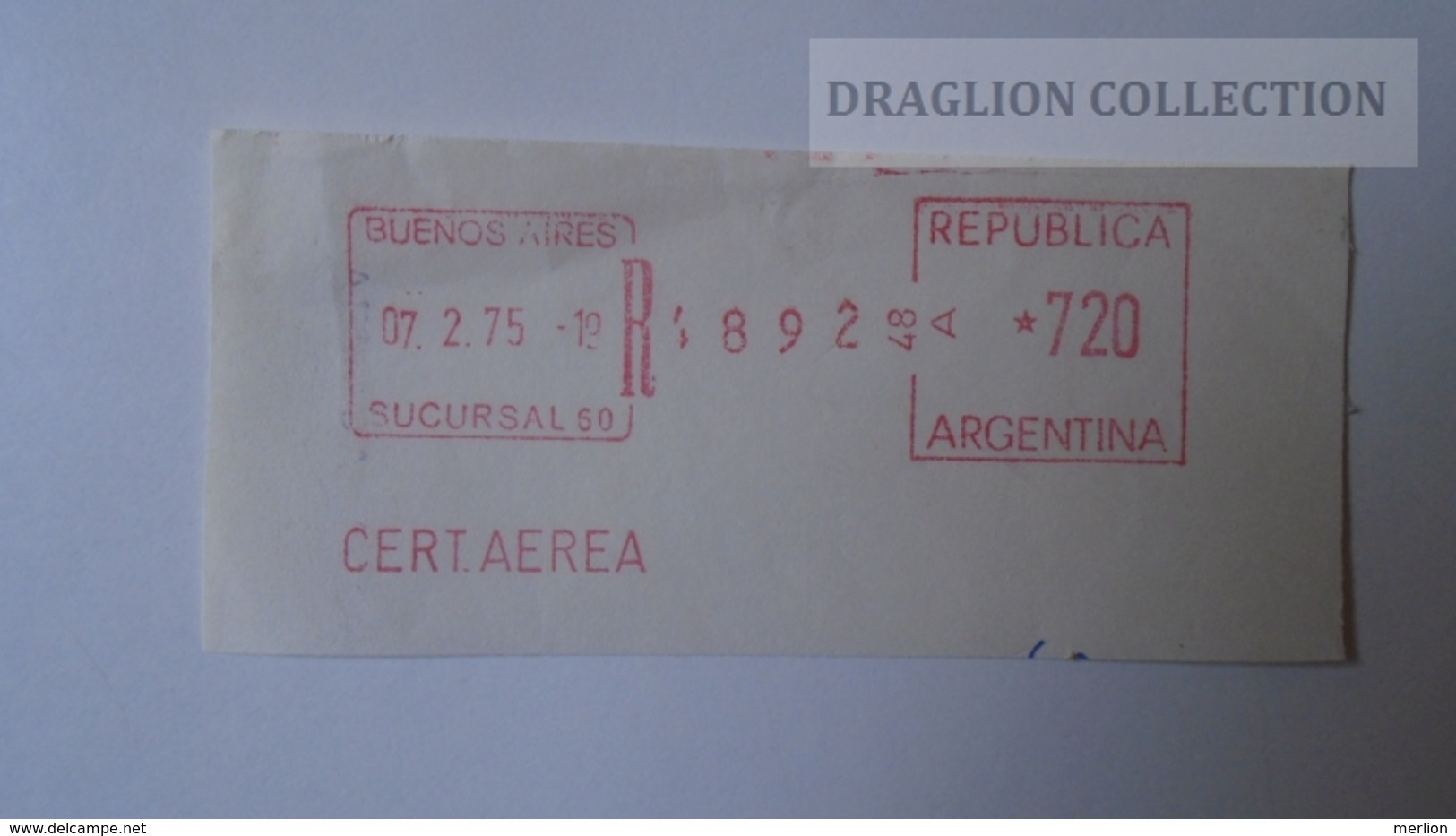 D165759  EMA-METER STAMP-FREISTEMPEL  -CUT  -Argentina - BuenosAires  1975 - Affrancature Meccaniche/Frama