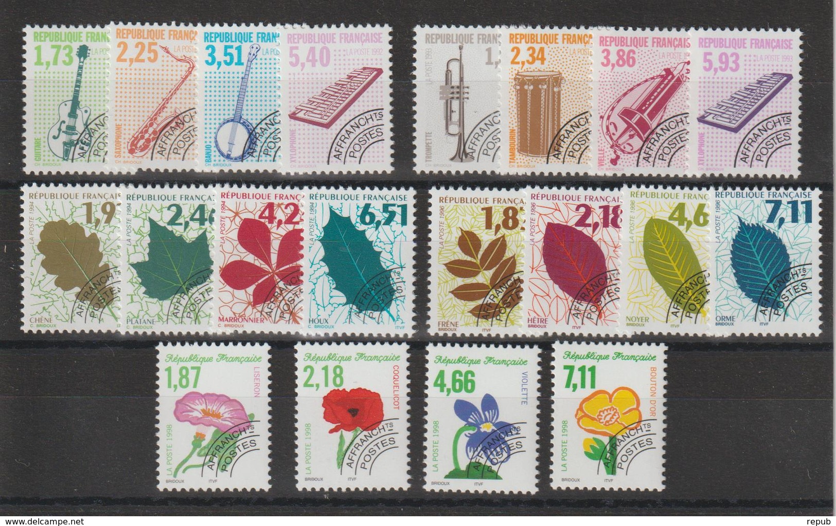 France Préoblitérés 1992-98 Du N°224 à 243 20 Val ** MNH - 1989-2008