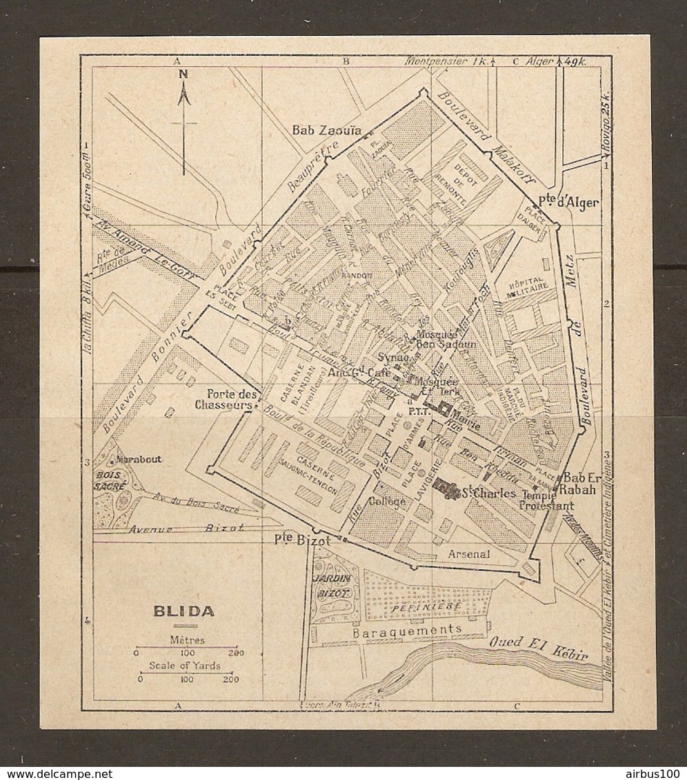 CARTE PLAN 1934 - ALGERIE BLIDA - BOIS SACRE MARABOUT ARSENAL BARAQUEMENTS PEPINIERE - Topographical Maps