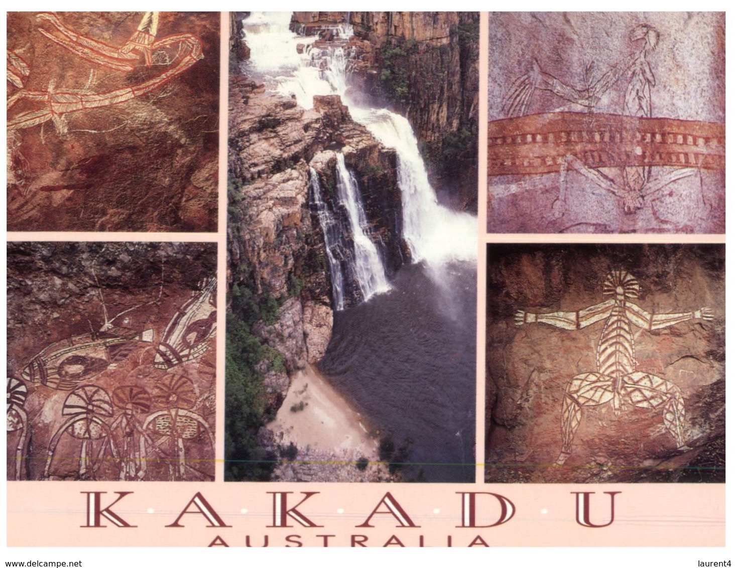 (ED 68) Australia - NT - Kakadu Aboriginal Rock Art Paintings +  Waterfall - Aborigènes