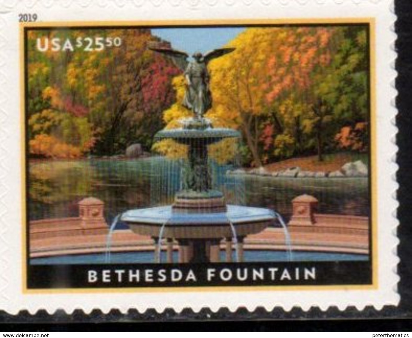 USA, 2019, MNH, HIGH  VALUE DEFIITIVE, FOUNTAINS, TREES, BETHESDA FOUNTAIN,1v - Other & Unclassified