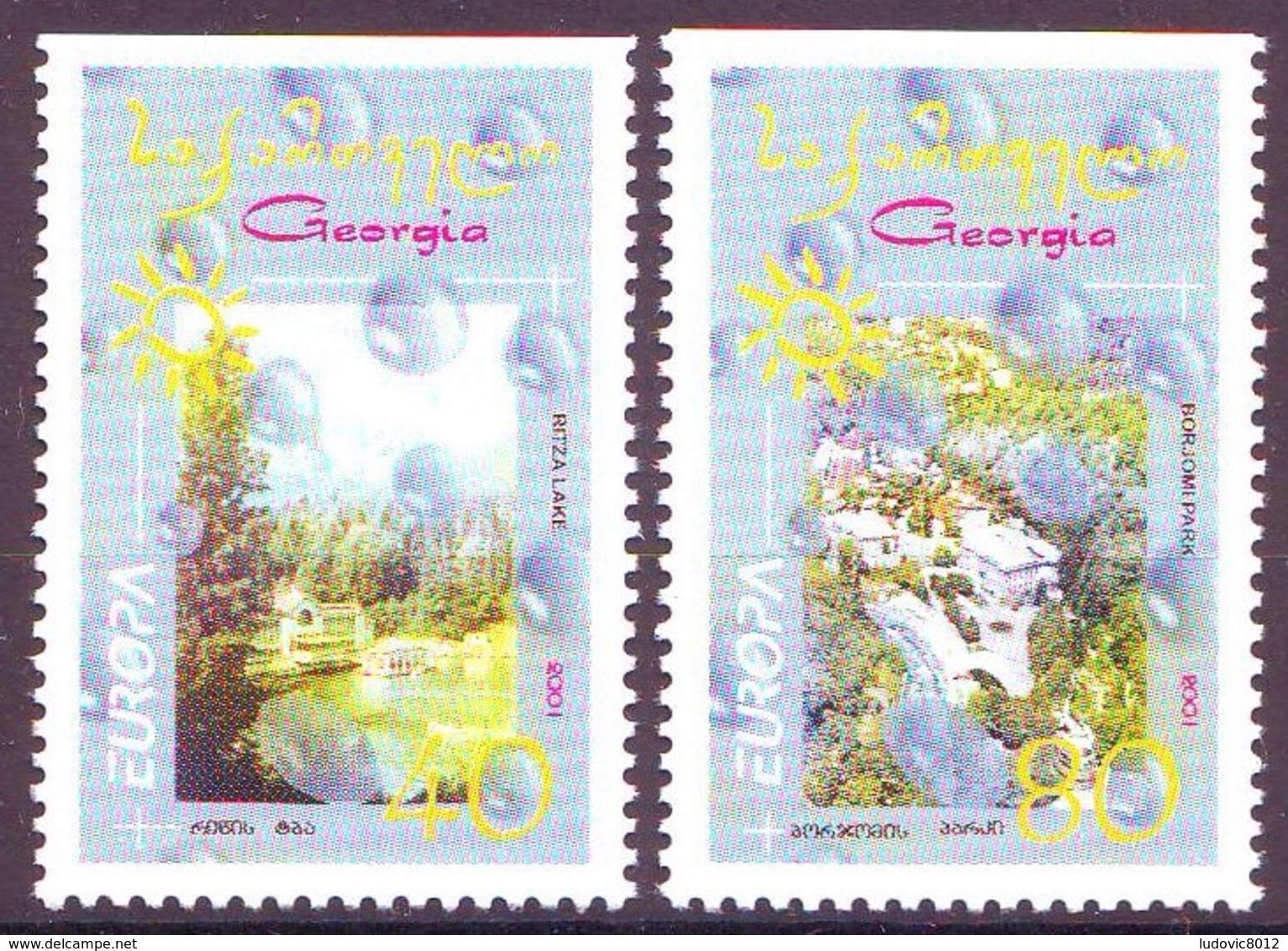 Georgie Georgia 2001 Europa MNH** Y&T N° 295a Et 296a From Booklet / Du Carnet - Géorgie