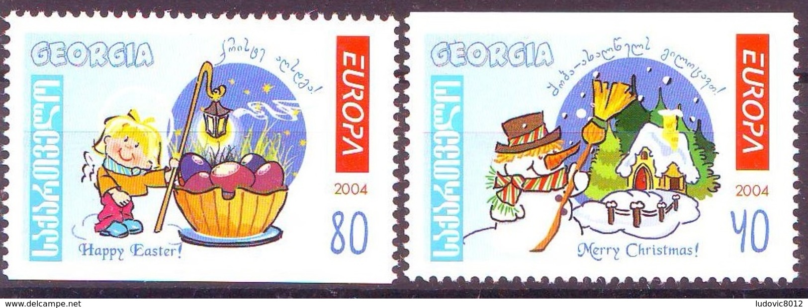 Georgie Georgia Europa 2004 MNH ** Y&T N° 357a 358a Du Carnet / From Booklet - Géorgie