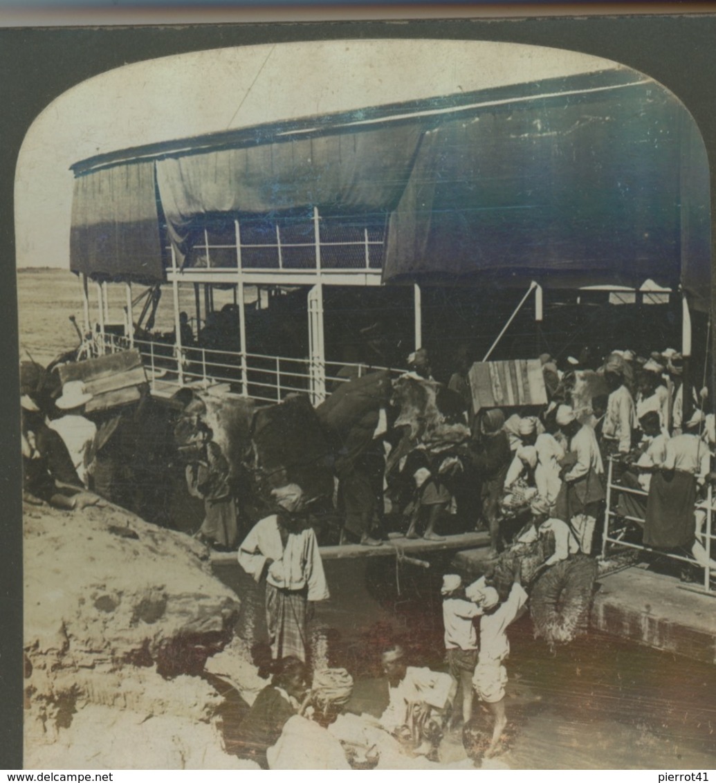 PHOTOS STEREO - MYANMAR - BURMA - BIRMANIE - Loading An Irrawaddy Steamer At MINBU - Stereo-Photographie