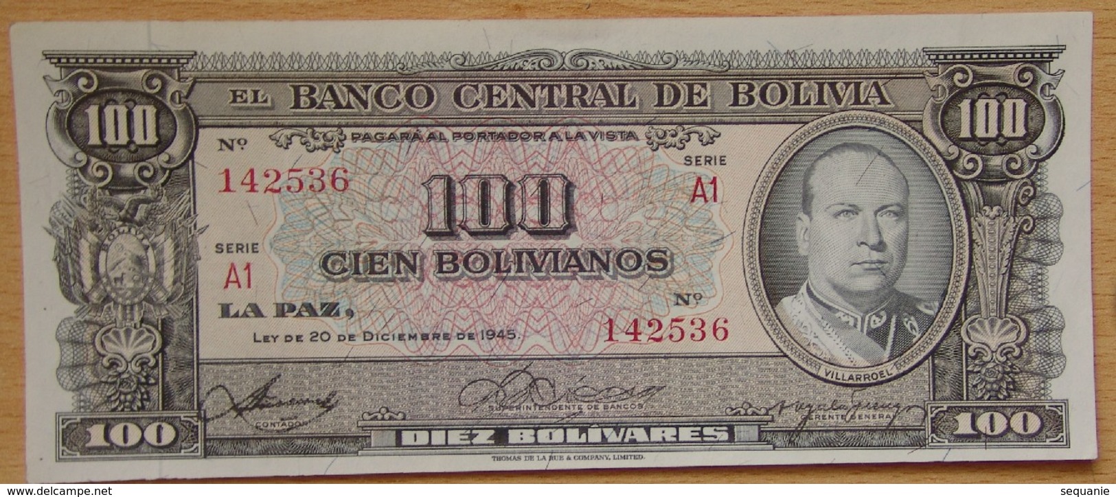 BOLIVIE 100 Bolivianos  1945 - Bolivia