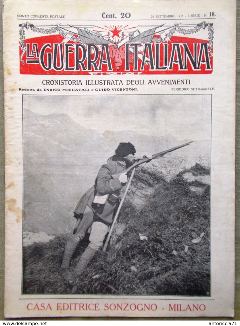 La Guerra Italiana 26 Settembre 1915 WW1 Plezzo Malborghetto Trento Vicenza Zar - War 1914-18