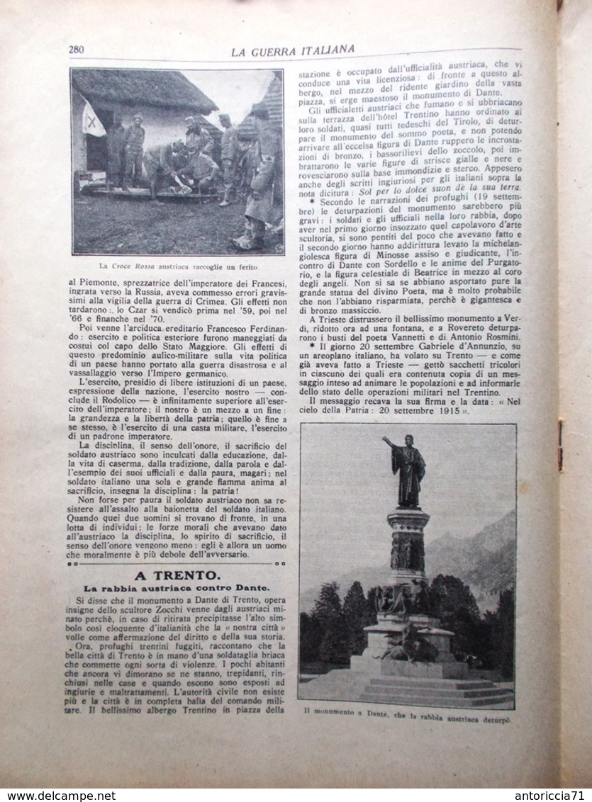 La Guerra Italiana 26 Settembre 1915 WW1 Plezzo Malborghetto Trento Vicenza Zar - Guerre 1914-18