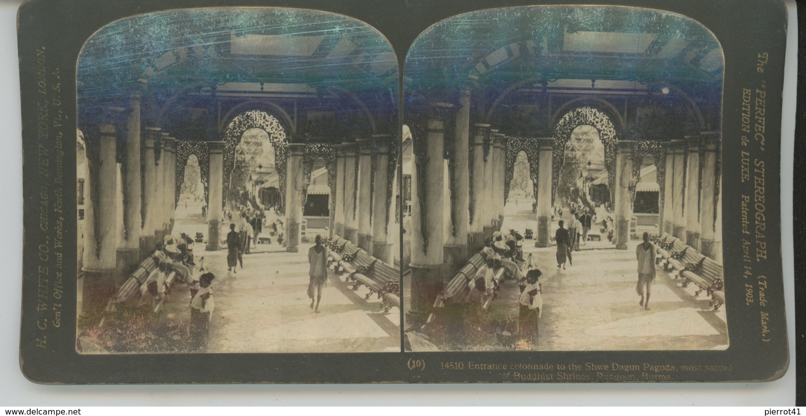 PHOTOS STEREO - MYANMAR - BURMA - BIRMANIE - RANGOON - Entrance Colonnade To The Swhe Dagon Pagoda - Stereoscopic