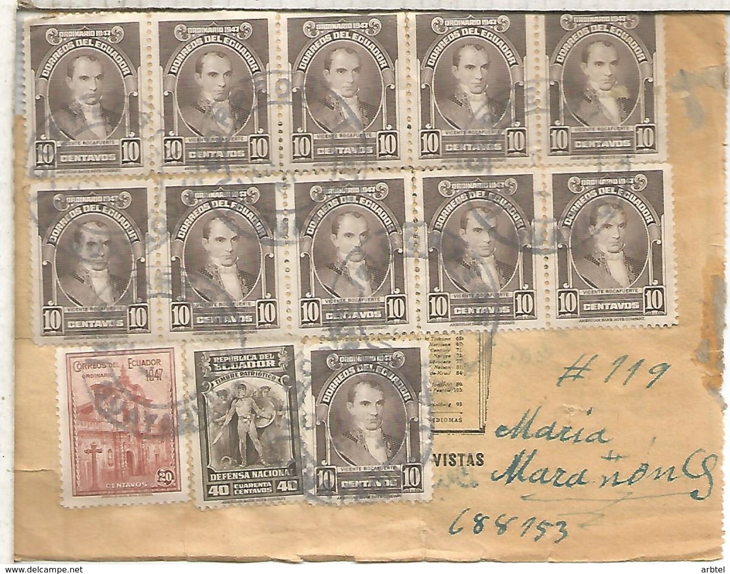ECUADOR LIBRANZA POSTAL 1948 GUAYAQUIL - Ecuador