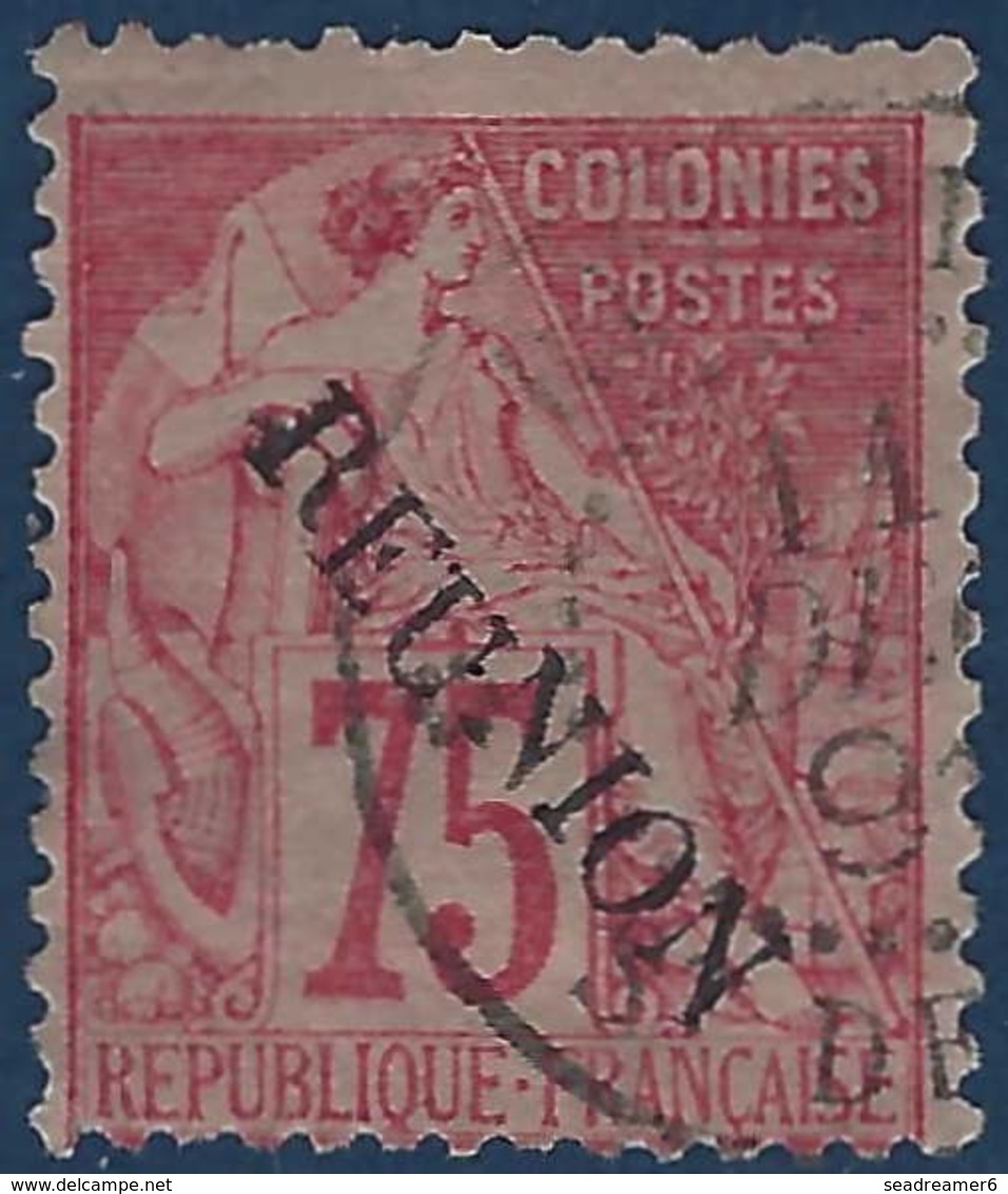 France Colonies Réunion N°27 Oblitéré Dateur TTB Signé Brun - Used Stamps