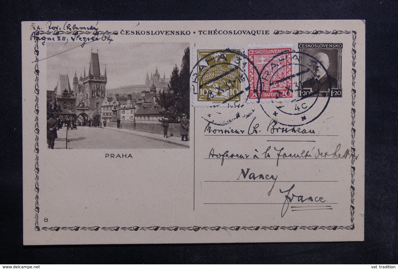 TCHÉCOSLOVAQUIE - Entier Postal + Compléments De Prague Pour La France En 1931 - L 35778 - Cartes Postales