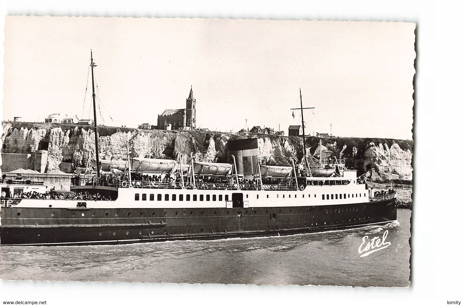 76 Dieppe Le Courrier Arromanches Dans Le Port Bateau Paquebot CPSM PF Edit Estel N°5165 Photo - Dieppe