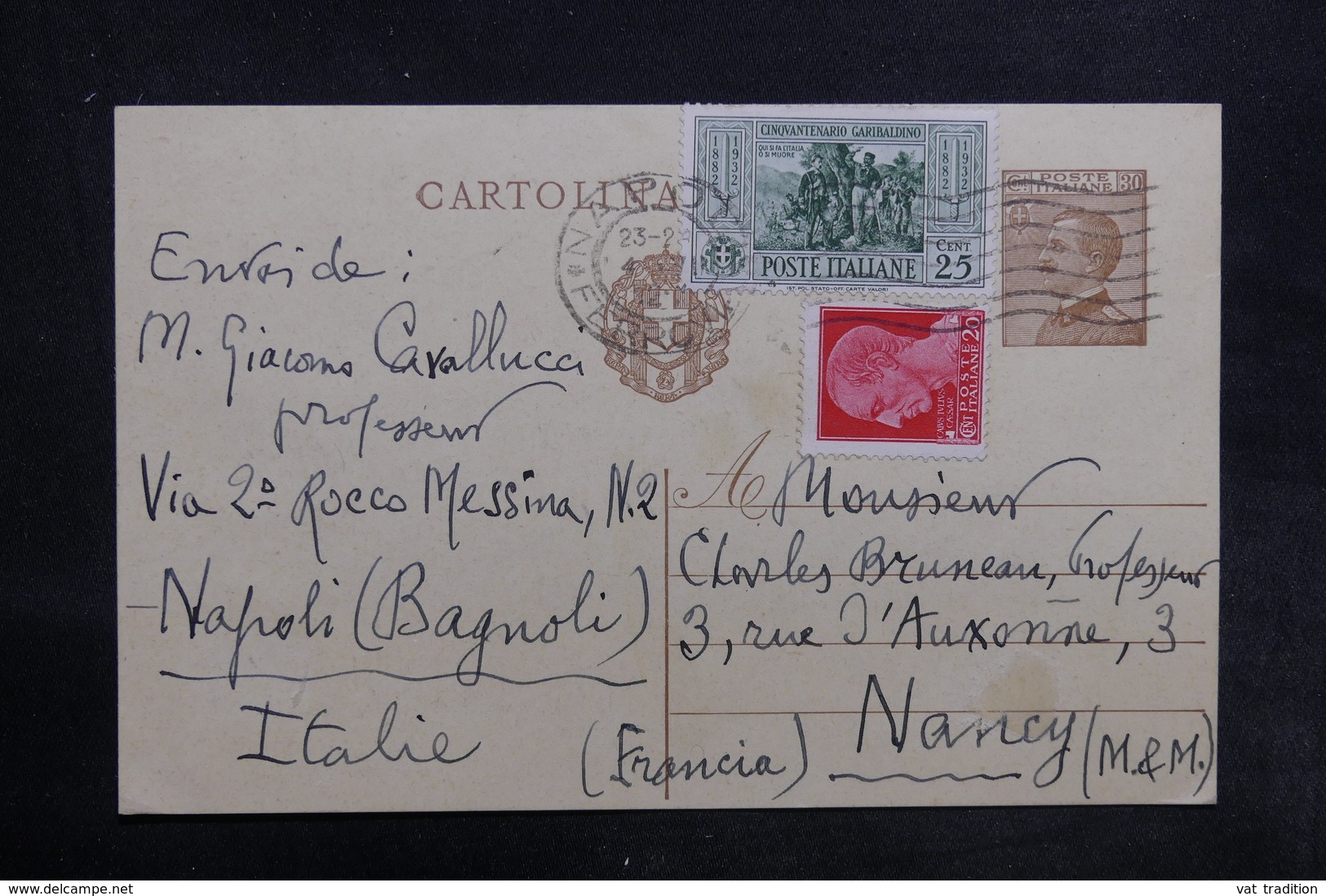 ITALIE - Entier Postal + Compléments De Naples Pour La France En 1932 - L 35797 - Interi Postali