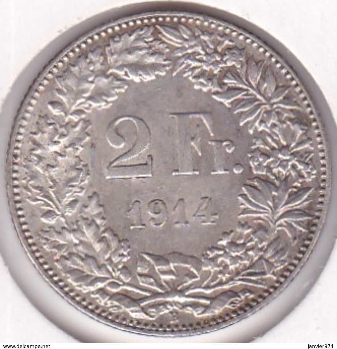 Suisse. 2 Francs 1914 B. En Argent - Autres & Non Classés