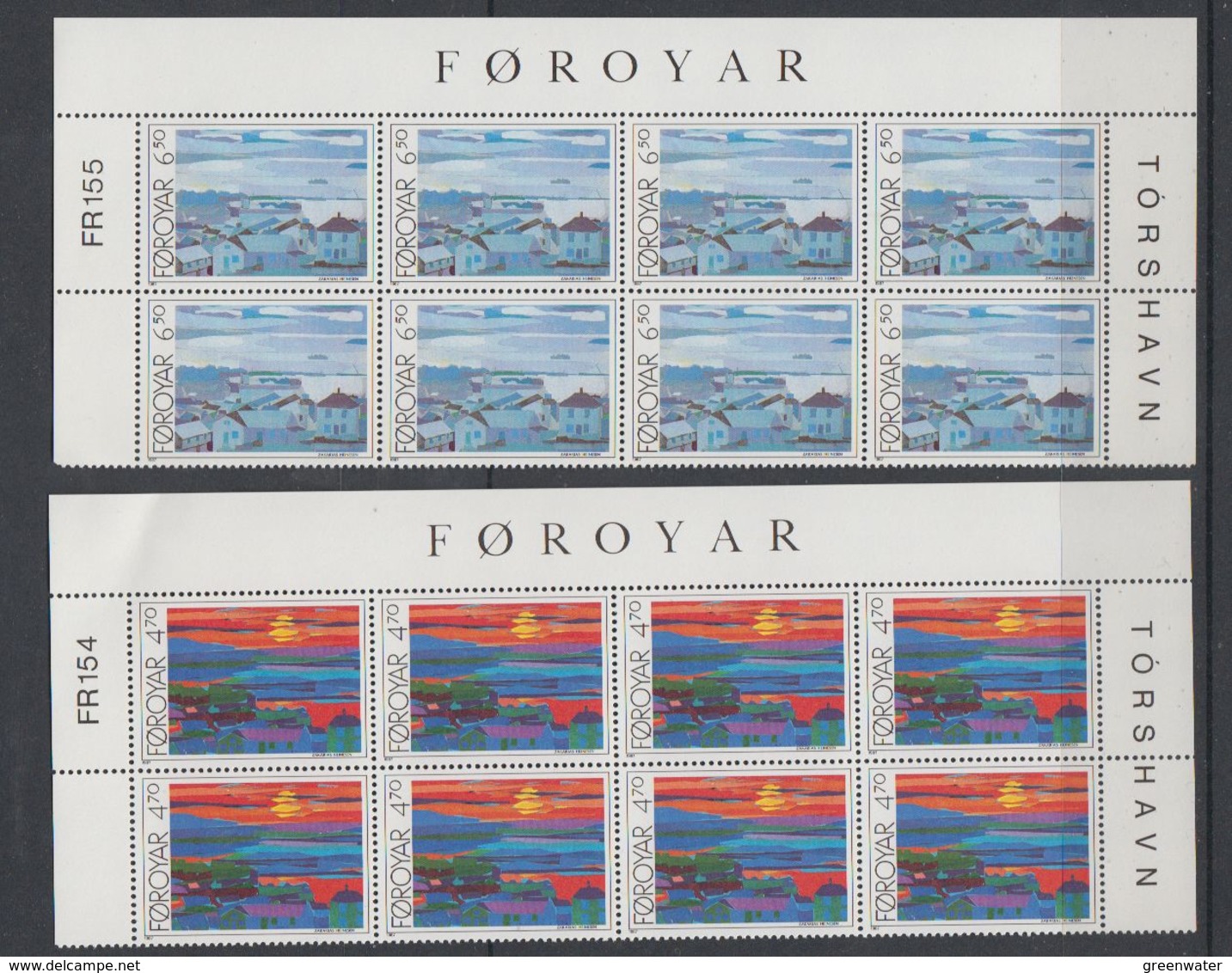 Faroe Islands 1987 Torshavn Views 2v 8x** Mnh (F7927) - Faeroër