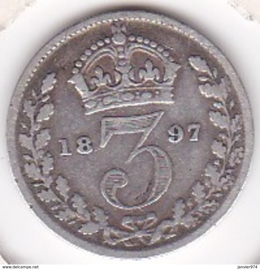 Grande Bretagne. 3 Pence 1897 Victoria, En Argent. KM# 777 - F. 3 Pence