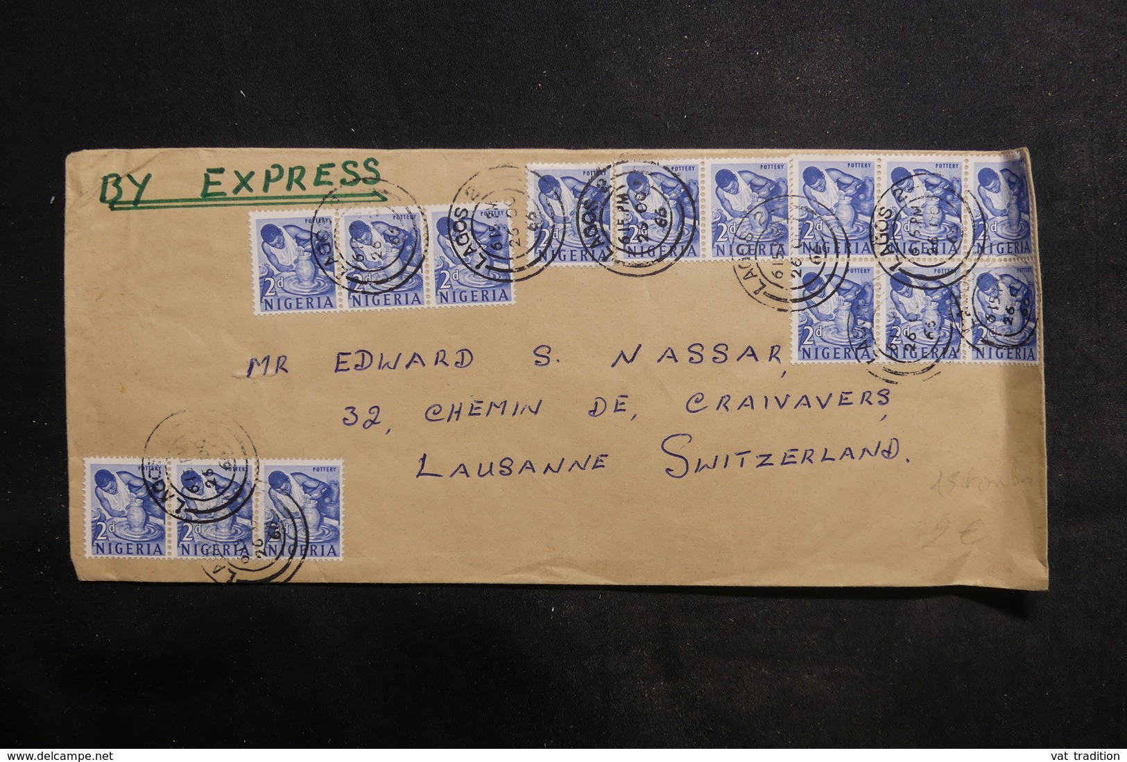 NIGERIA - Enveloppe De Lagos En Exprès Pour La Suisse En 1965 , Affranchissement Plaisant - L 35814 - Nigeria (1961-...)