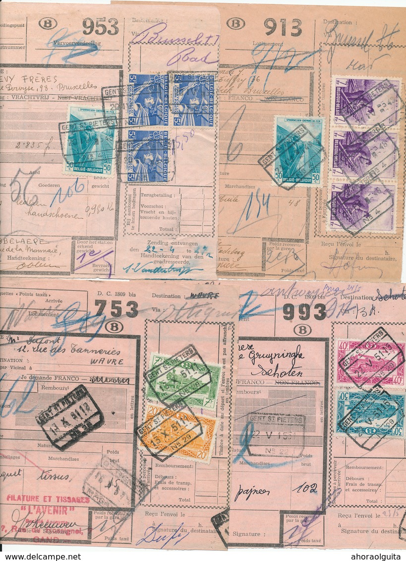29/461 -- 11 Documents TP Chemin De Fer Gare De GAND ST PIERRE 1928/1977 - Divers Cachets Et Expéditeurs - Otros & Sin Clasificación