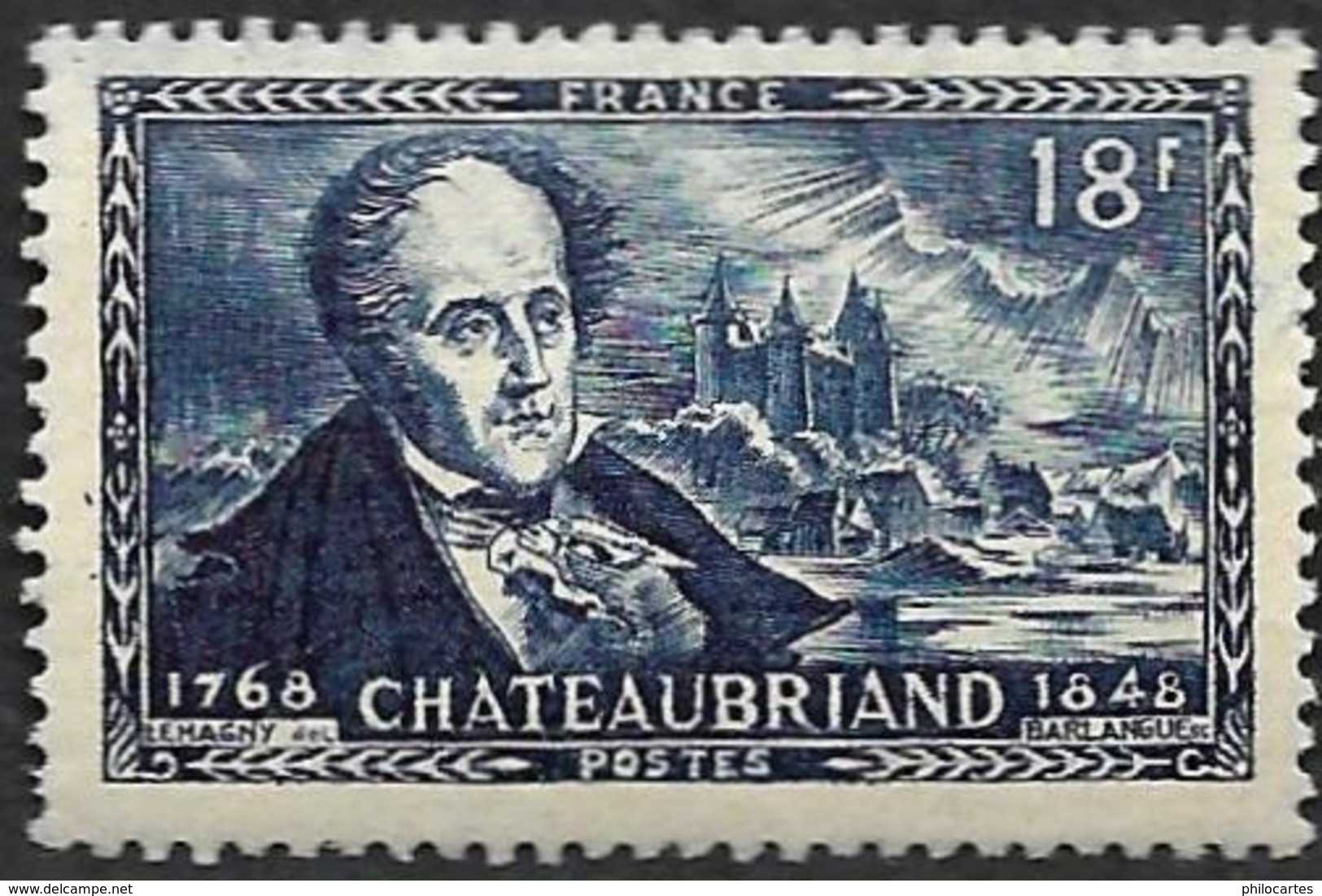 FRANCE  1948  -  Y&T  816 -  Chateaubriand   - NEUF** - Unused Stamps