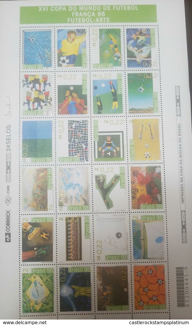 O) 1998 BRAZIL, WORLD CUP SOCCER CHAMPIONSHIP FRANCE, GREGORIO GRUBER, MARIO GRUBER, MACIEJ BABINSKI, CILDO MEIRELES, CL - Unused Stamps