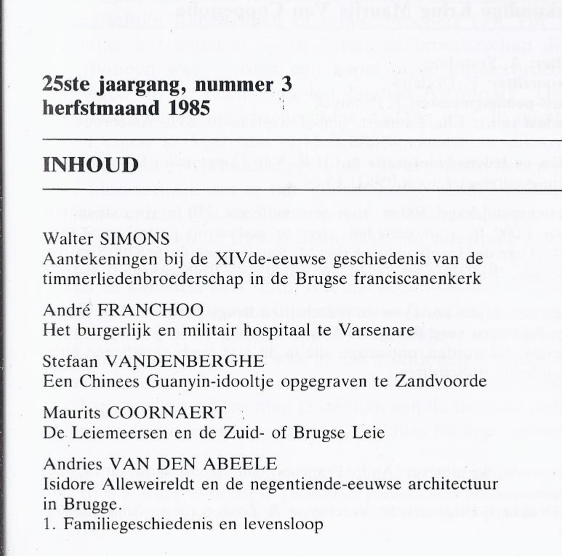 BRUGS OMMELAND 1985-3 BURGERLIJK EN MILITAIR HOSPITAAL TE VARSENARE ZANDVOORDE DE LEIEMEERSEN ALLEWEIRELDT BRUGGE - Geschiedenis