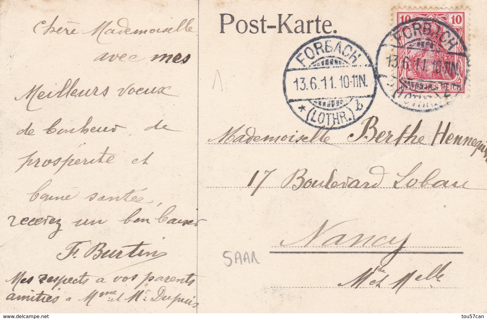 ST JOHANN - SAAR - DEUTSCHLAND  -  BELEBTE ANSICHTKARTE 1911 - Other & Unclassified