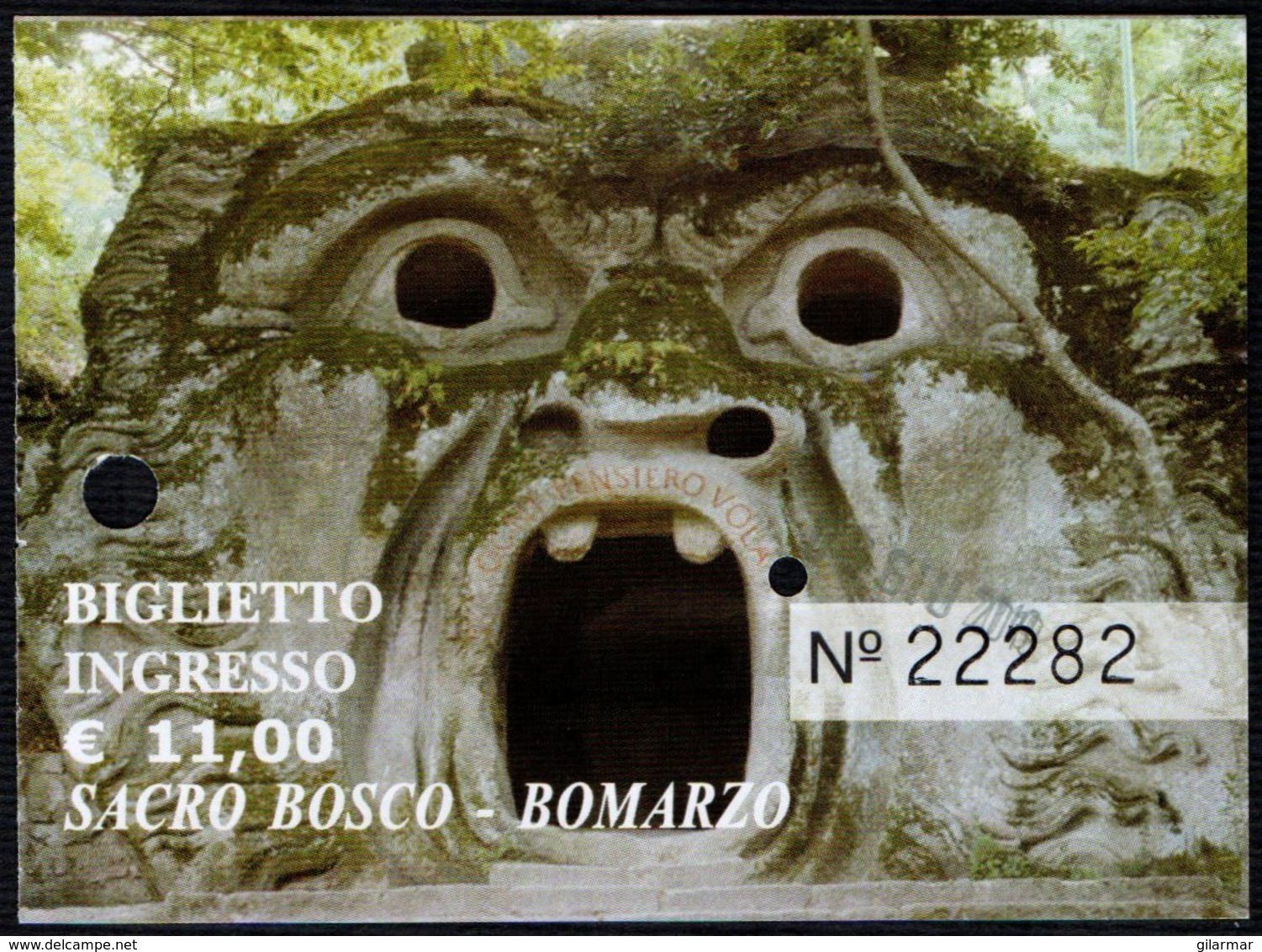 ITALIA BOMARZO (VT) 2019 - AREA SACRO BOSCO - BIGLIETTO D'INGRESSO - Tickets D'entrée