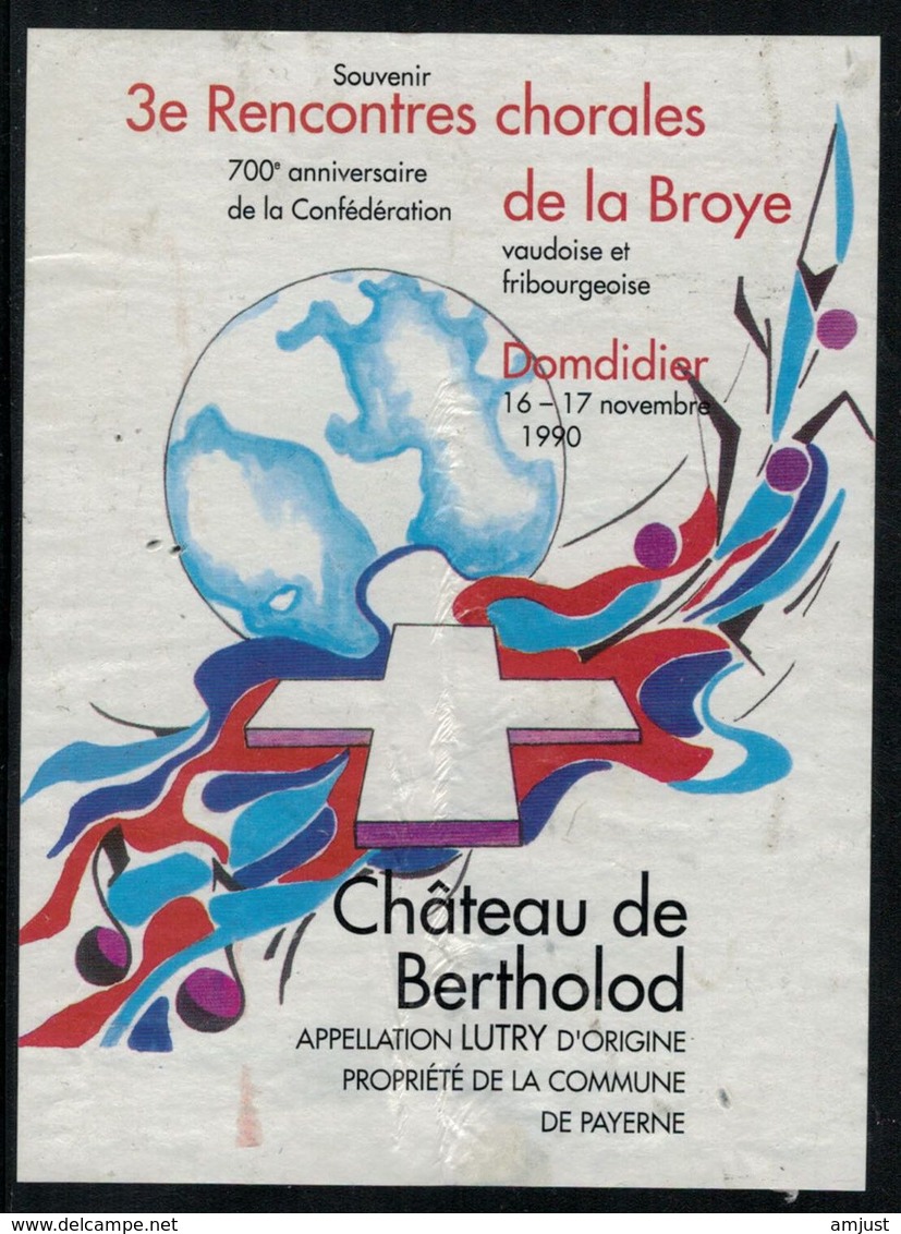 Etiquette De Vin // Lutry, , Rencontres Chorales De La Broye, Domdidier - Música