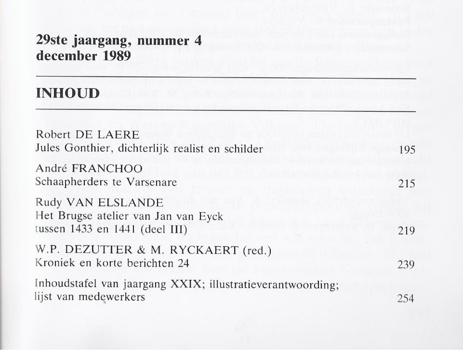 BRUGS OMMELAND 1989-4 GONTHIER SCHAAPHERDERS TE VARSENARE ATELIER VAN EYCK BRUGGE - Geschiedenis