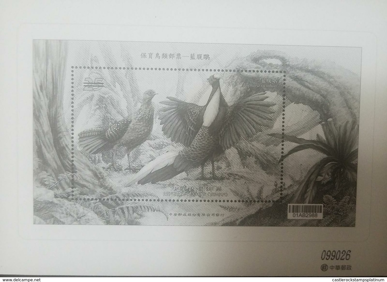 O) 2016 CHINA, PROOF, BIRD- LOPHURA -GALLOPHEASANTS -FAMILY PHASIANIDAE, MNH - Prove E Ristampe