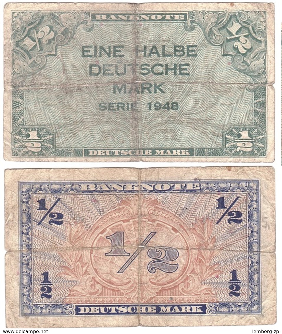 Germany - 1/2 Deutsche Mark 1948 Ro. 230 VF 2 Lemberg-Zp - 1/2 Mark