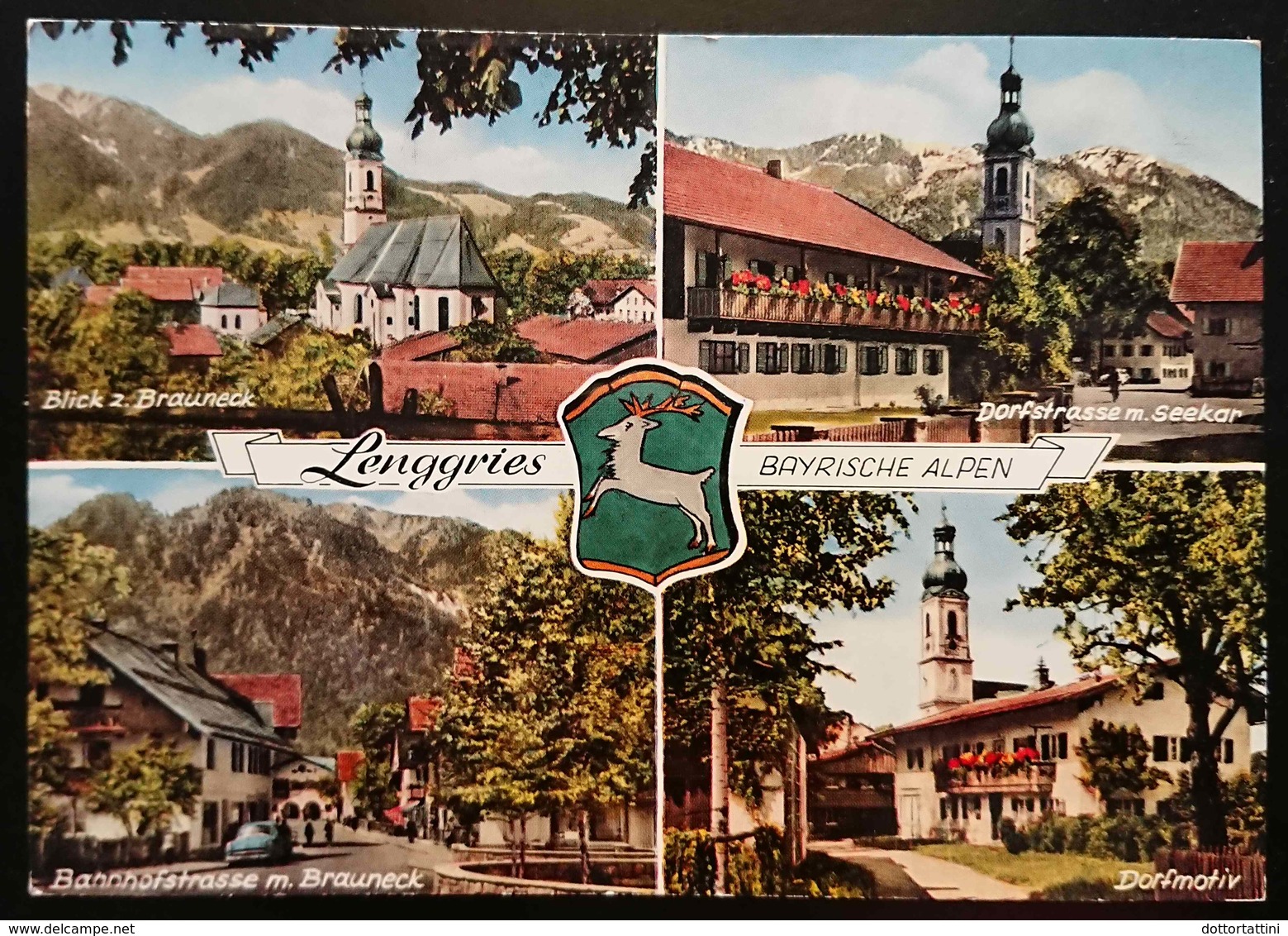 LENGGRIES - Bayrische Alpen - Multiview (Blick Z. Brauneck, Dorfstrasse, Bahnhofstrasse, Dorfmotiv) - Vg  G2 - Lenggries